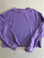 Felpa H&M ragazzo bambino ragazza 9-10 viola boxy crop pullover girocollo