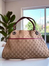 Gucci Beige/Pink GG Canvas and Leather Eclipse Shoulder Bag
