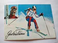 Spalding Gustav Thöni sciatore Sci campione mondo autografo stampato come nuova