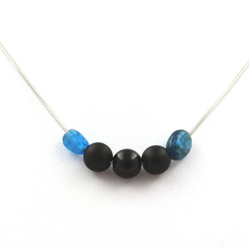 Collana perle onice nero opaco - perle,