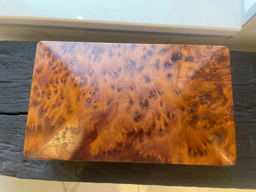 Luxe vintage burr burl scatola