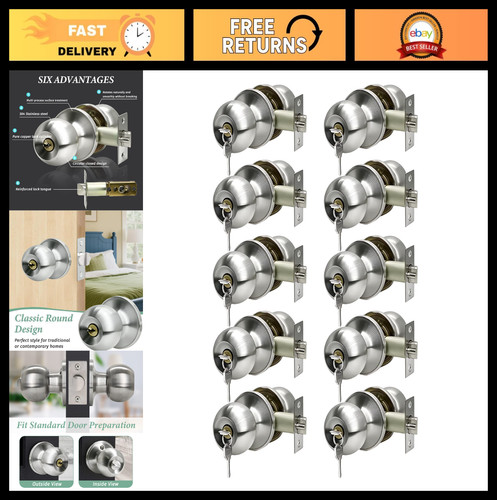 Stainless steel door knob lock - door,