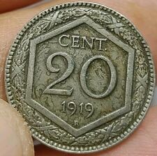 20 CENTESIMI 1918 ERRORE / DIFETTO RARO - TRACCE  VECCHIO CONIO -  RIGATO  F1029