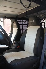 FODERE SEDILI AUTO COPRISEDILI  JEEP WRANGLER - TJ - Similpelle bianca + nera 