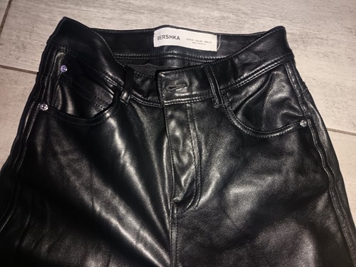 Pantalone bershka nero pelle - bershka,