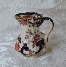 Brocca crema Mason's Mandalay pietra di ferro blu 11 cm c1930 Lattiera Mason's Mandalay