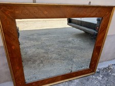 GRANDE SPECCHIERA NOCE INTARSIATA CON BORDO DORATO - 118 X 102 - 1940 EMILIA