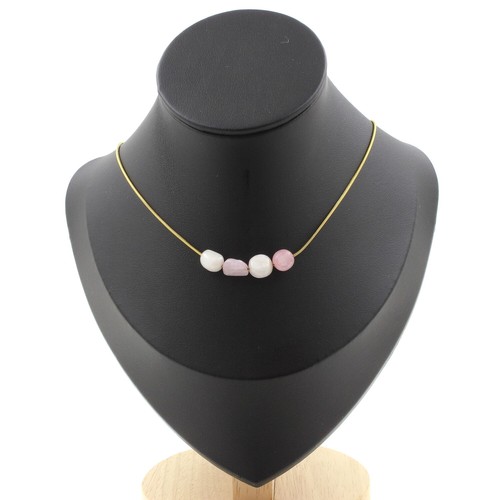 Collana perle kunzite del - 4,