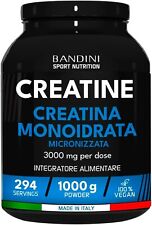 Bandini® Creatina Polvere 1kg/1000g | Creatine Monoidrata Micronizzata 100% Veg