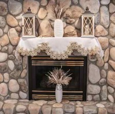 Sciarpa cappotto pizzo oro (19" x 90")