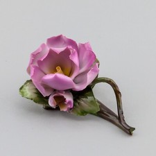 Rosa Capodimonte fiore - ceramica porcellana - decorata a mano - vintage