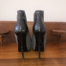YSL TRIBTOO STIVALETTI STILETTO PLATEAU PELLE NERA DONNA TAGLIA 39,5 FANTASTICI!