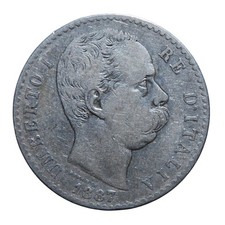 2 Lire 1887 II tipo - Roma - Umberto I - Regno d'Italia - qBB