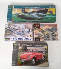 4 Kit Modelli REVELL Submarine U99+Beetle Cabrio+Aerei Mustang+ICM Spitfire-XXX