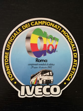 ADESIVO GRANDE IVECO AUTOBUS FORNITORE UFFICIALE MONDIALI ATLETICA ROMA 1987