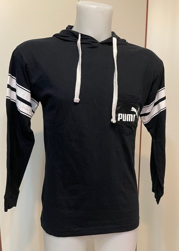 Felpa nera puma cappuccio - nera,