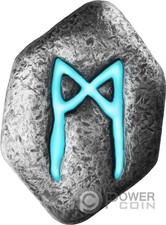 MANNAZ Cast Rune 1 Oz Silver