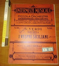 Verdi Barcarola nell'opera I Vespri Siciliani, (Orchestrina) Ricordi 1912