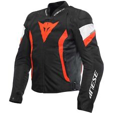 GIACCA JACKET MOTO DAINESE AVRO 5 TEX BLACK WHITE RED INTERNO STACCABILE TG 50