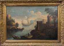 Attrib. Francesco ANTONIANI (1700/10-1775) – Marina, olio su tela