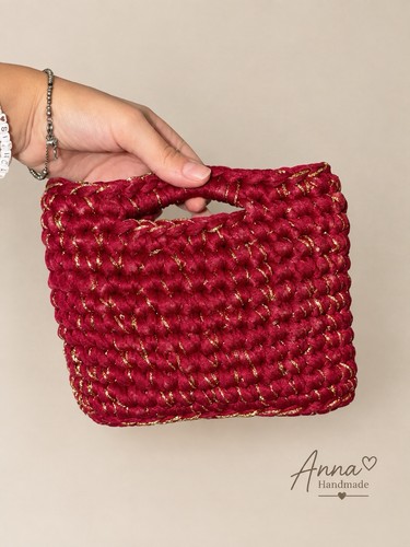 Mini hand bag bordeaux oro - bag, e
