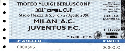 Biglietto stadio trofeo - biglietto,
