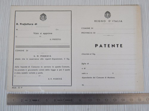 Patente originale ventennio - patente,