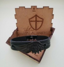 Bracciale vera pelle nero - pelle,