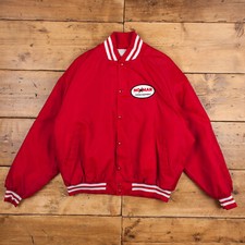 Vintage Westark USA Varsity Jacket M 80s Bomber Embroidered Patch Red Snap