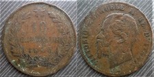 ITALY  #  10 centesimi 1863 -