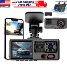 Dash Cam 4K anteriore e posteriore doppia dash camera 1080P WIFI e GPS con scheda SD da 32 GB