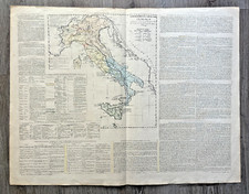 ITALIA 1829 Carta Geografica