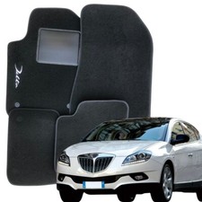 TAPPETINI TAPPETI AUTO CON LOGO COMPATIBILI CON LANCIA DELTA IN MOQUETTE
