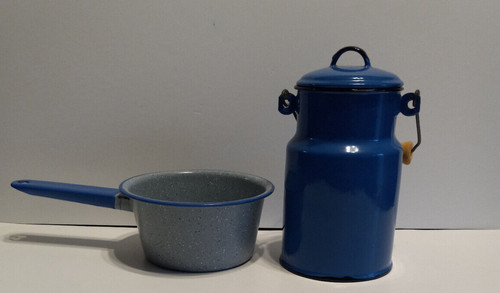 Smalto blu medio vintage - , con
