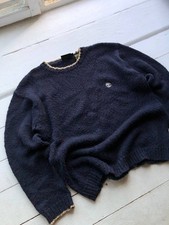 Timberland Maglione Cotone Vintage Mini Logo Blu Taglia M Uomo, Casual Outdoor 