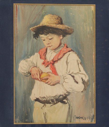 Acquerello 1905 giovane - acquerello,