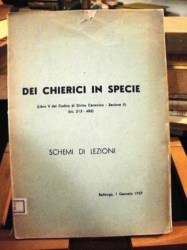 Dei chierici specie - in, codice
