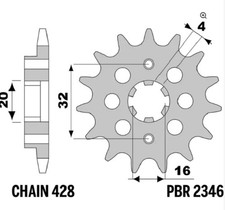 PIGNONE 14 DENTI PASSO 428