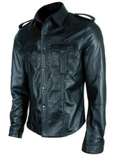 Camicia da uomo in vera pelle