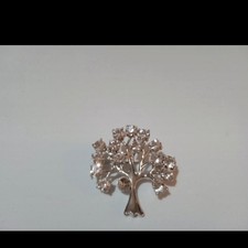 Spilla gioiello colore argento con pietre modello albero della vita donna