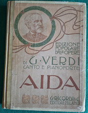 EDIZIONE POPOLARE OPERE GIUSEPPE VERDI AIDA CANTO E PIANOFORTE RICORDI BUSSETO