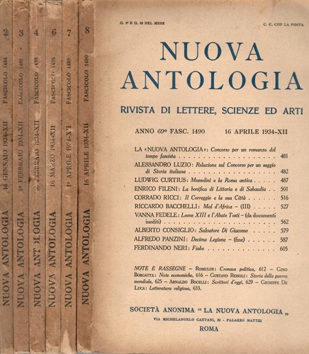 Nuova antologia 1934 rivista - antologia, 1934.