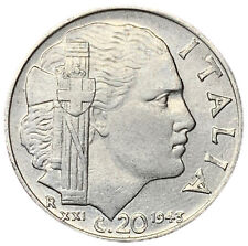 20 CENTESIMI 1943 XXI - MAGNETICA - VITTORIO EMANUELE III - ITALIA - BB -