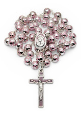 Collana rosario rosa fiori - collana,