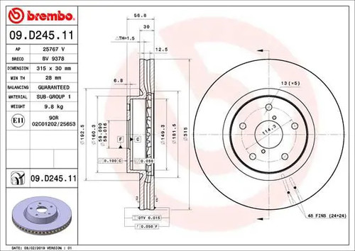 Disco freno ventilazione - 2x,