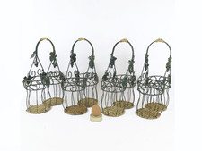 4 VINTAGE METAL BOTTLE HOLDERS