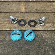 Tappi parapolvere pedivella Sugino Maxy Cross blu vintage con bulloni pedivella bici NOS anni 80