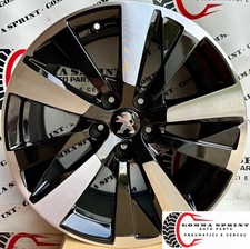 4 CERCHI IN LEGA ORIGINALI RAGGIO 17 PEUGEOT 3008 NERO LUCIDO DIAMANTATO