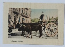 55728 Cartolina - Costumi Siciliani - Carro trainato dai buoi