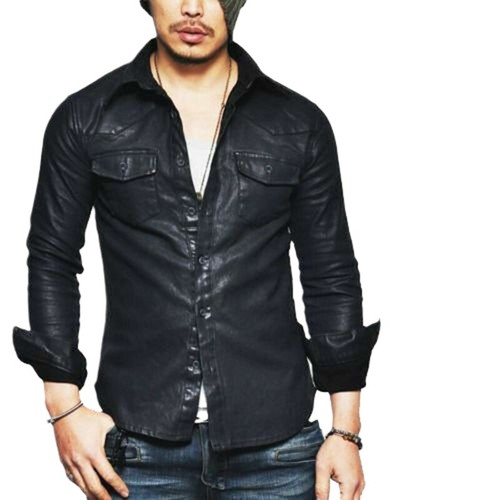 Camicia uomo vera pelle - in,